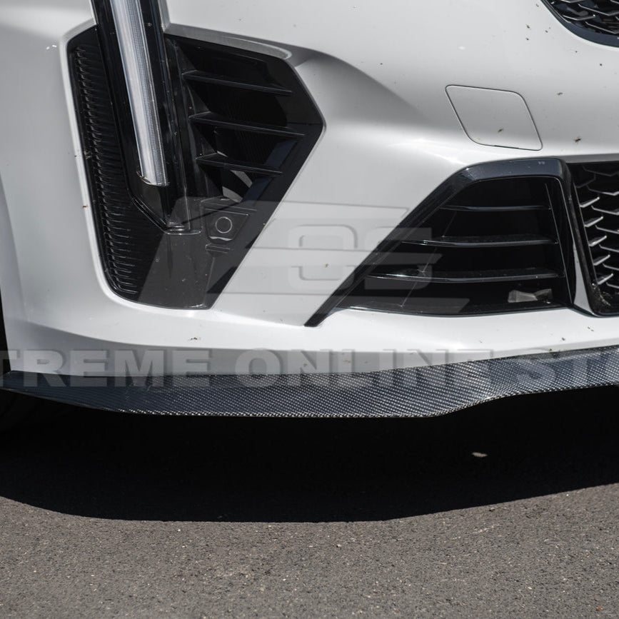 2020-Up Cadillac CT4-V Blackwing Front Lip Splitter &amp; Carnards