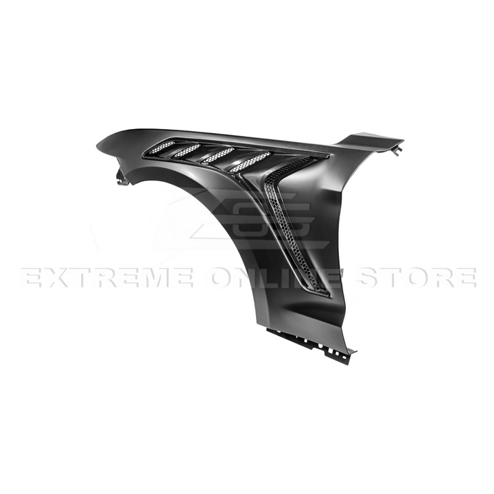 2015-17 Ford Mustang S550 | GTD Style Primed Black Front Side Vented Fenders