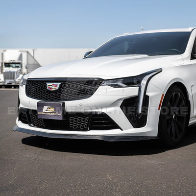 2020-Up Cadillac CT4-V Blackwing Front Lip Splitter & Carnards