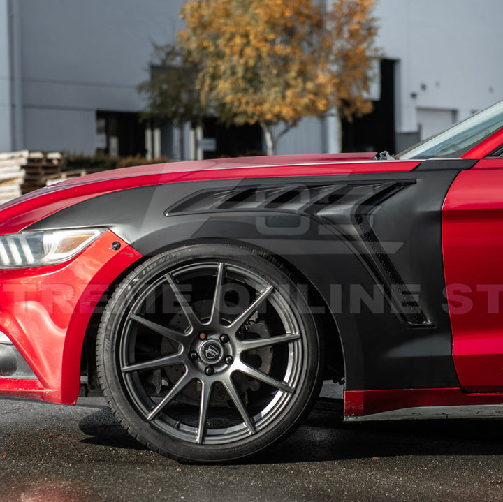 2015-17 Ford Mustang S550 | GTD Style Primed Black Front Side Vented Fenders