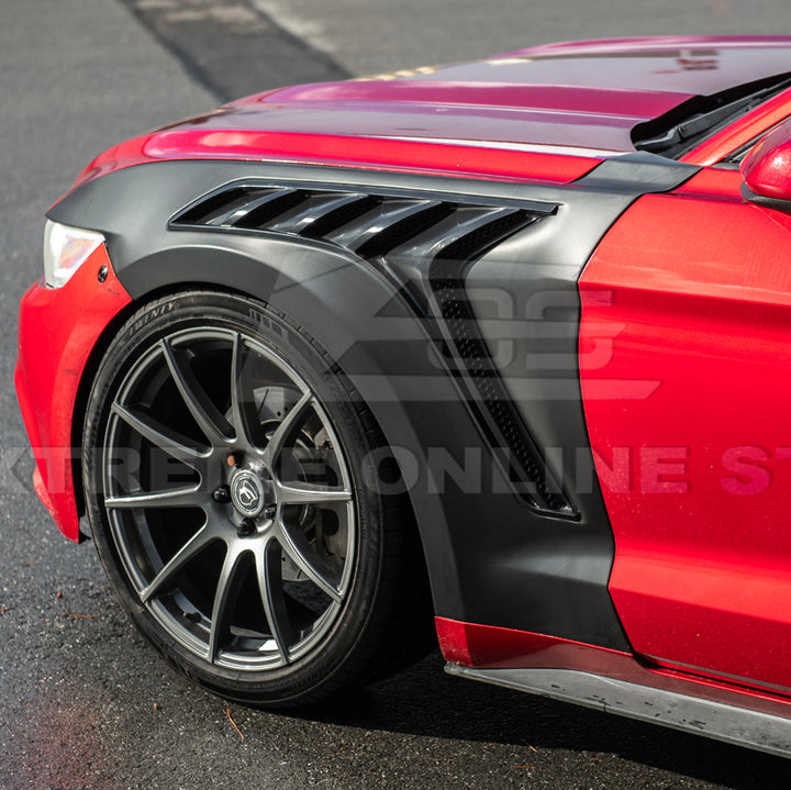 2015-17 Ford Mustang S550 | GTD Style Primed Black Front Side Vented Fenders