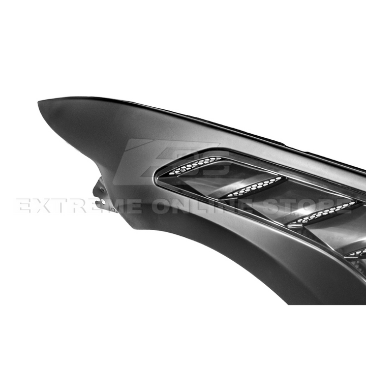 2015-17 Ford Mustang S550 | GTD Style Primed Black Front Side Vented Fenders