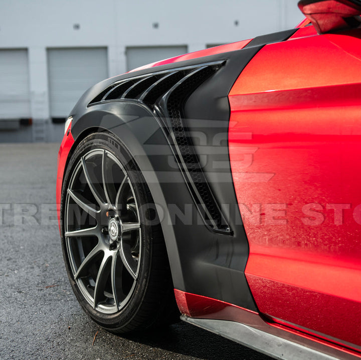 2015-17 Ford Mustang S550 | GTD Style Primed Black Front Side Vented Fenders