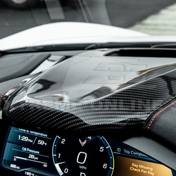 Corvette C8 DRY CARBOn FIBER Upper Dashboard Instrument Panel Cover