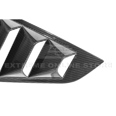 2024-Up Ford Mustang Carbon Fiber Side Quarter Window Louver Sun Shade Cover