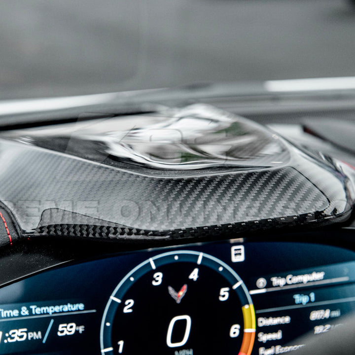Corvette C8 DRY CARBOn FIBER Upper Dashboard Instrument Panel Cover