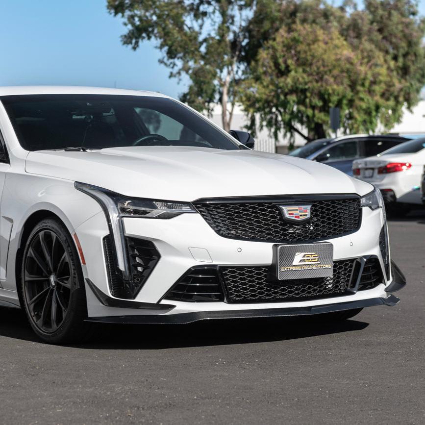 2020-Up Cadillac CT4-V Blackwing Front Lip Splitter & Carnards