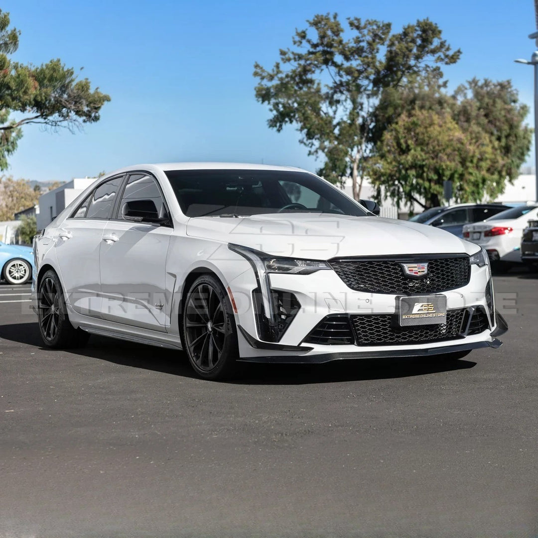 2020-Up Cadillac CT4-V Blackwing Front Lip Splitter &amp; Carnards