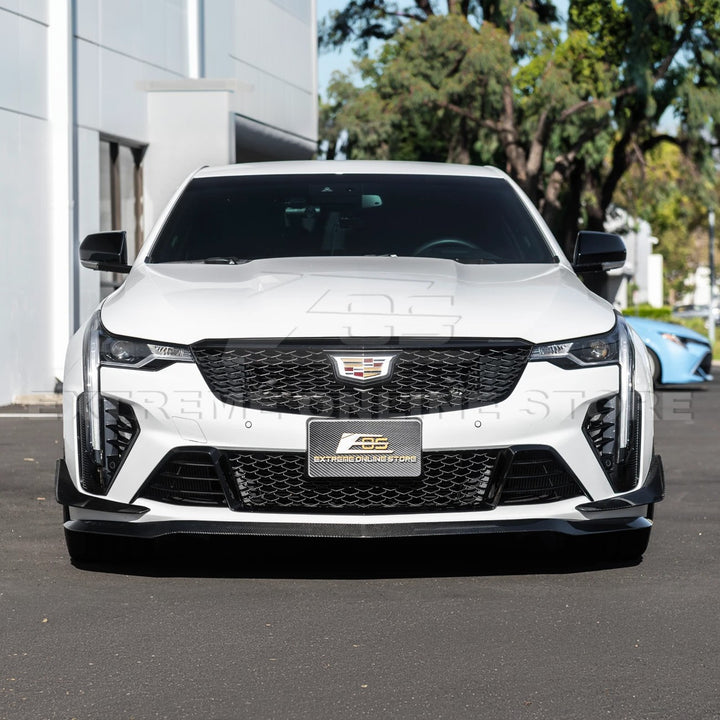 2020-Up Cadillac CT4-V Blackwing Front Lip Splitter &amp; Carnards