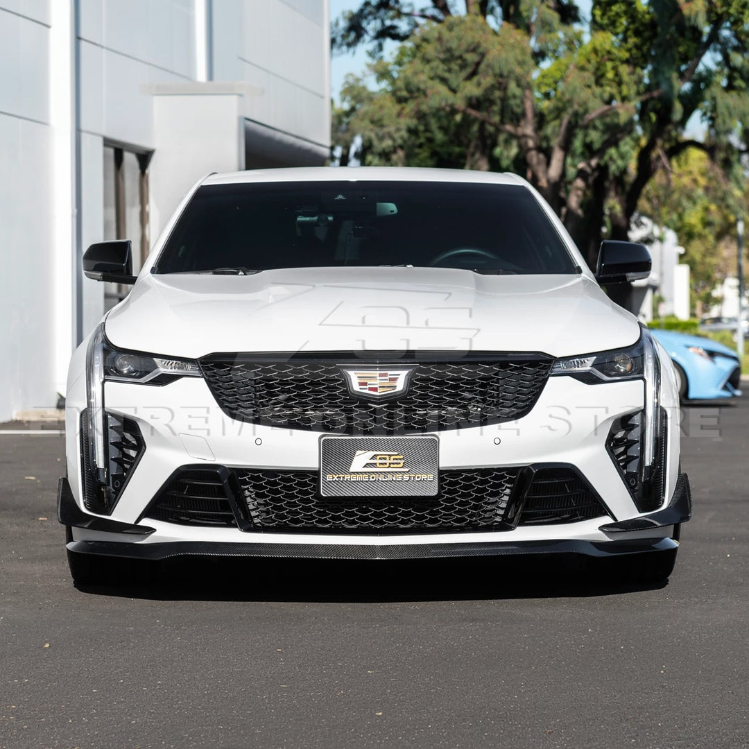 2020-Up Cadillac CT4-V Blackwing Front Lip Splitter &amp; Carnards