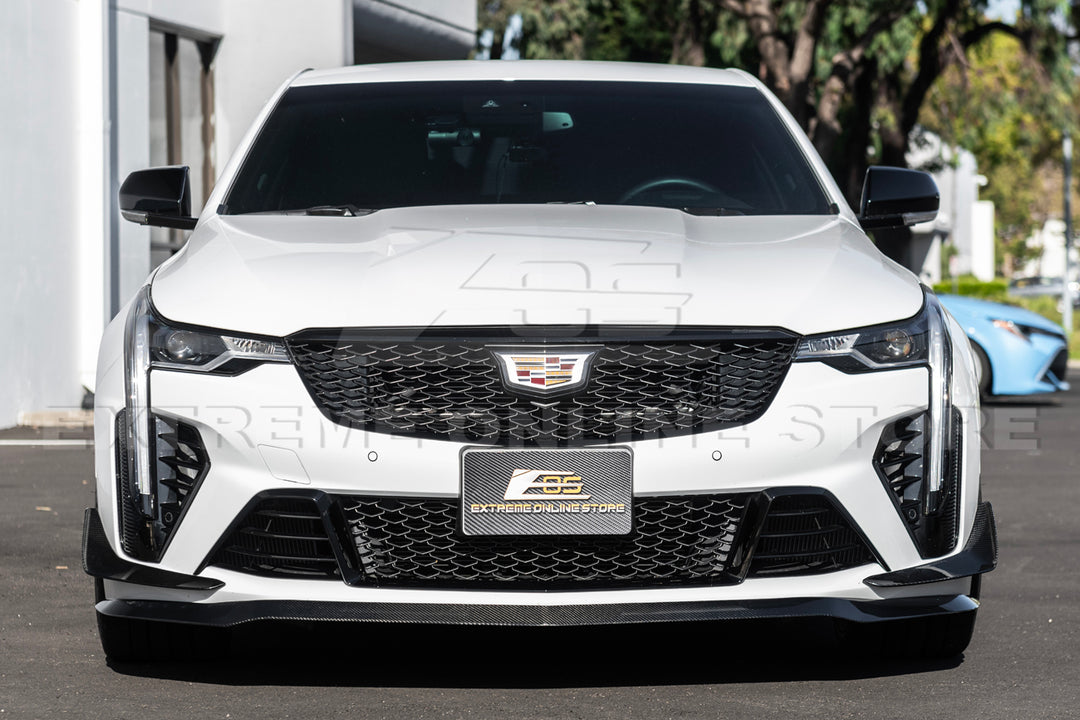 2020-Up Cadillac CT4-V Blackwing Front Lip Splitter Winglets &amp; Side Skirts