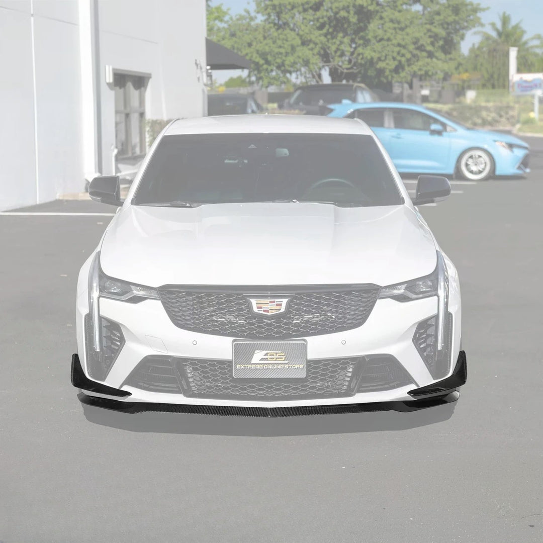 2020-Up Cadillac CT4-V Blackwing Front Lip Splitter &amp; Carnards