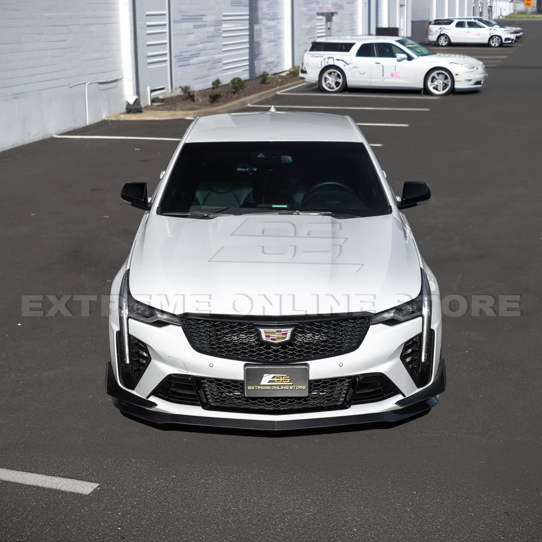 2020-Up Cadillac CT4-V Blackwing Front Lip Splitter &amp; Carnards