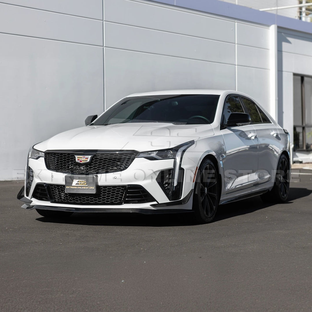 2020-Up Cadillac CT4-V Blackwing Front Lip Splitter &amp; Carnards