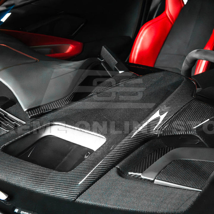 Corvette C8 DRY CARBON FIBER Upper Dash Instrument Panel Cover Kit