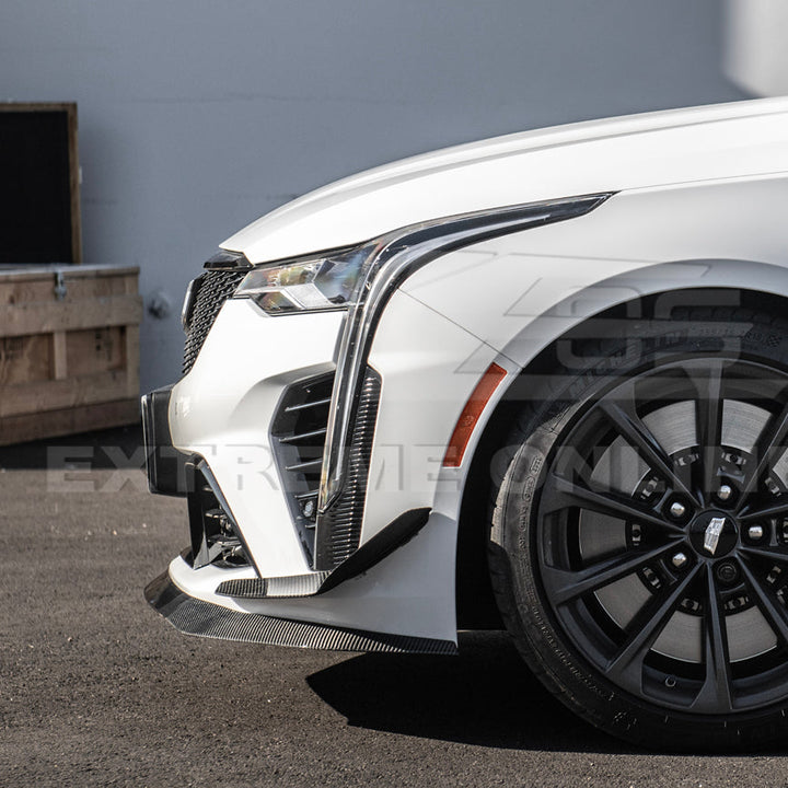 2020-Up Cadillac CT4-V Blackwing Front Lip Splitter &amp; Carnards