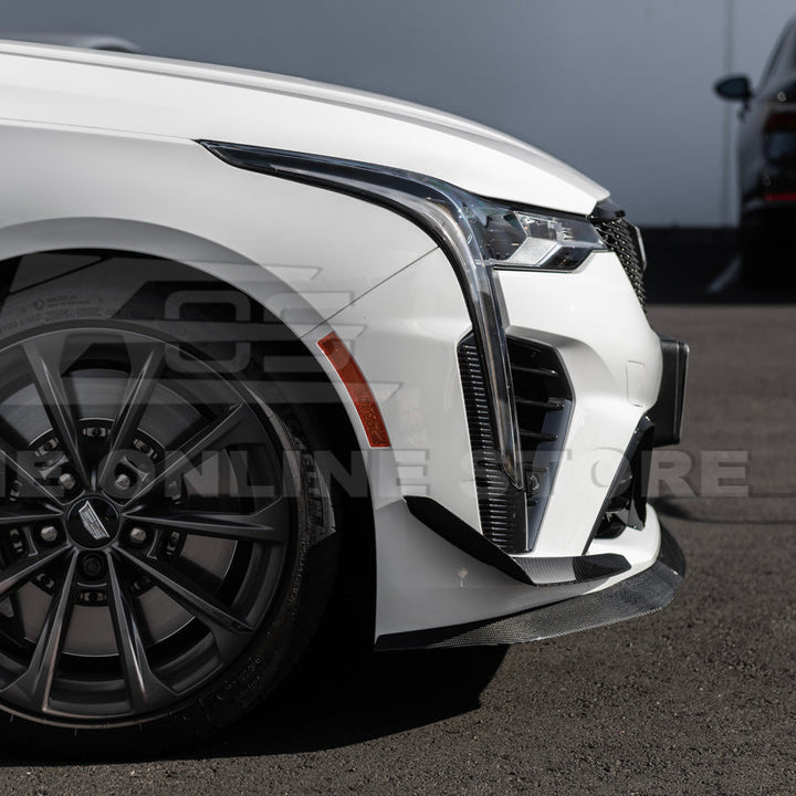 2020-Up Cadillac CT4-V Blackwing Front Lip Splitter &amp; Carnards