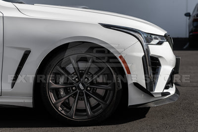 2020-Up Cadillac CT4-V Blackwing Front Lip Splitter & Carnards