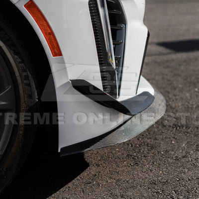 2020-Up Cadillac CT4-V Blackwing Front Lip Splitter & Carnards