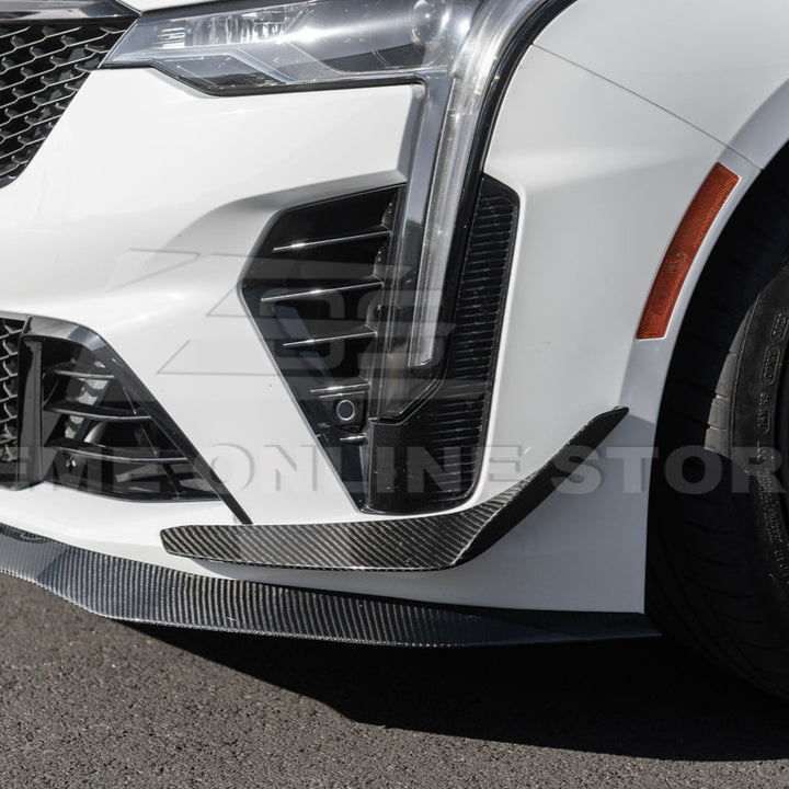 2020-Up Cadillac CT4-V Blackwing Front Lip Splitter &amp; Carnards