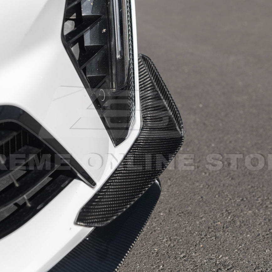 2020-Up Cadillac CT4-V Blackwing Front Lip Splitter & Carnards