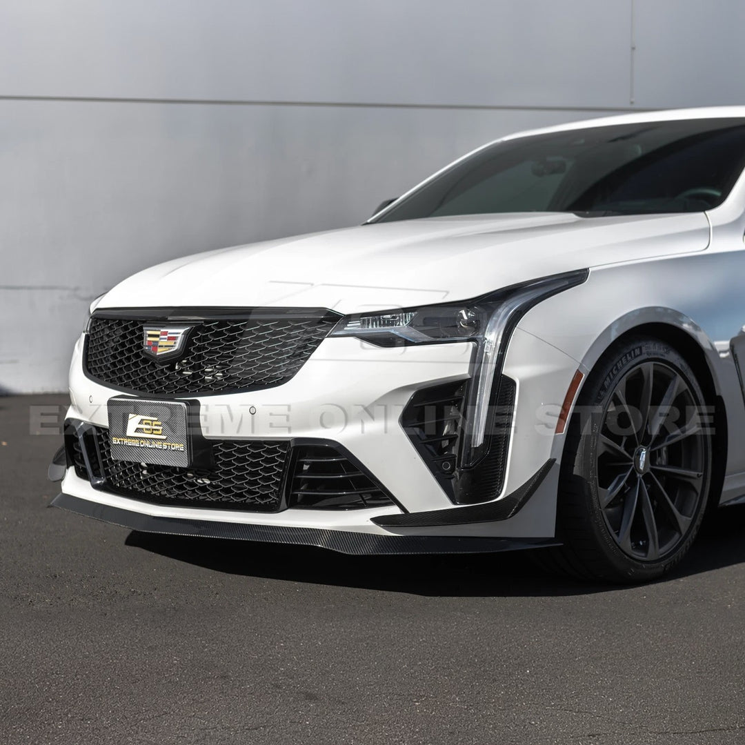 2020-Up Cadillac CT4-V Blackwing Front Lip Splitter &amp; Carnards