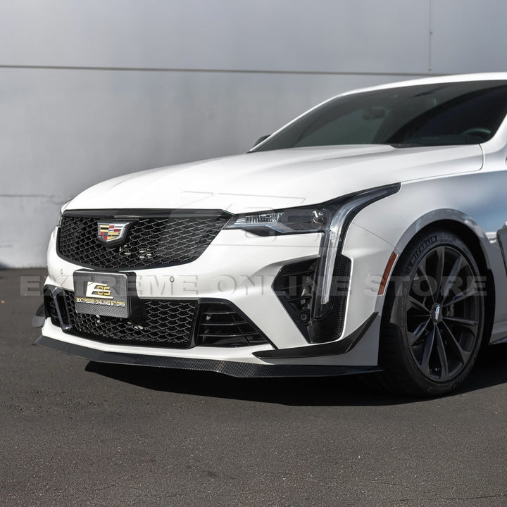 2020-Up Cadillac CT4-V Blackwing Front Lip Splitter &amp; Carnards