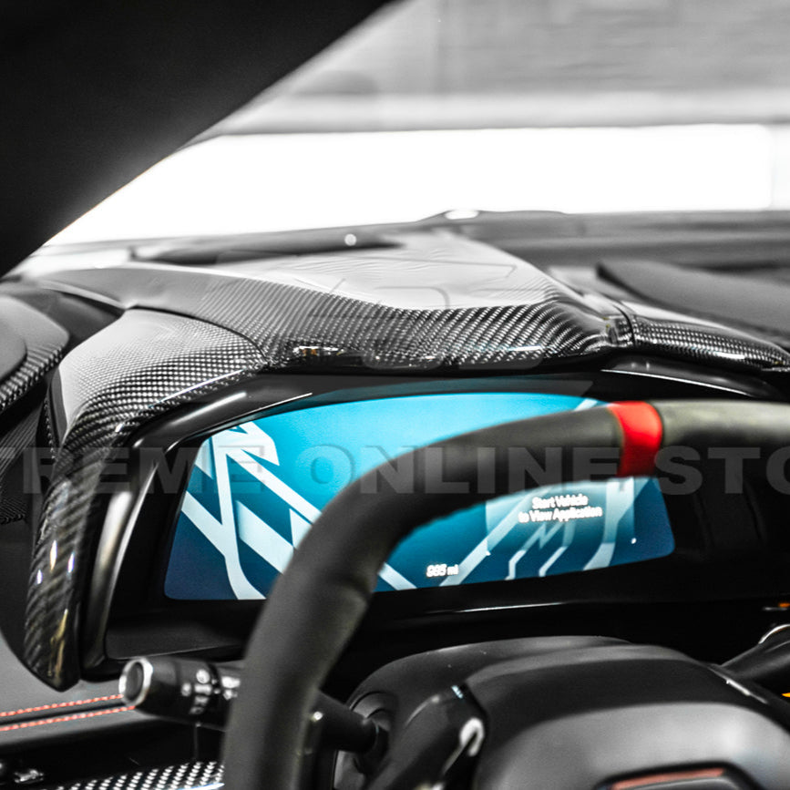 Corvette C8 DRY CARBON FIBER Upper Dash Instrument Panel Cover Kit