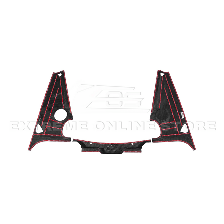 Corvette C8 DRY CARBON FIBER Coupe Engine Bay Panel Cover (3-Pieces Version)