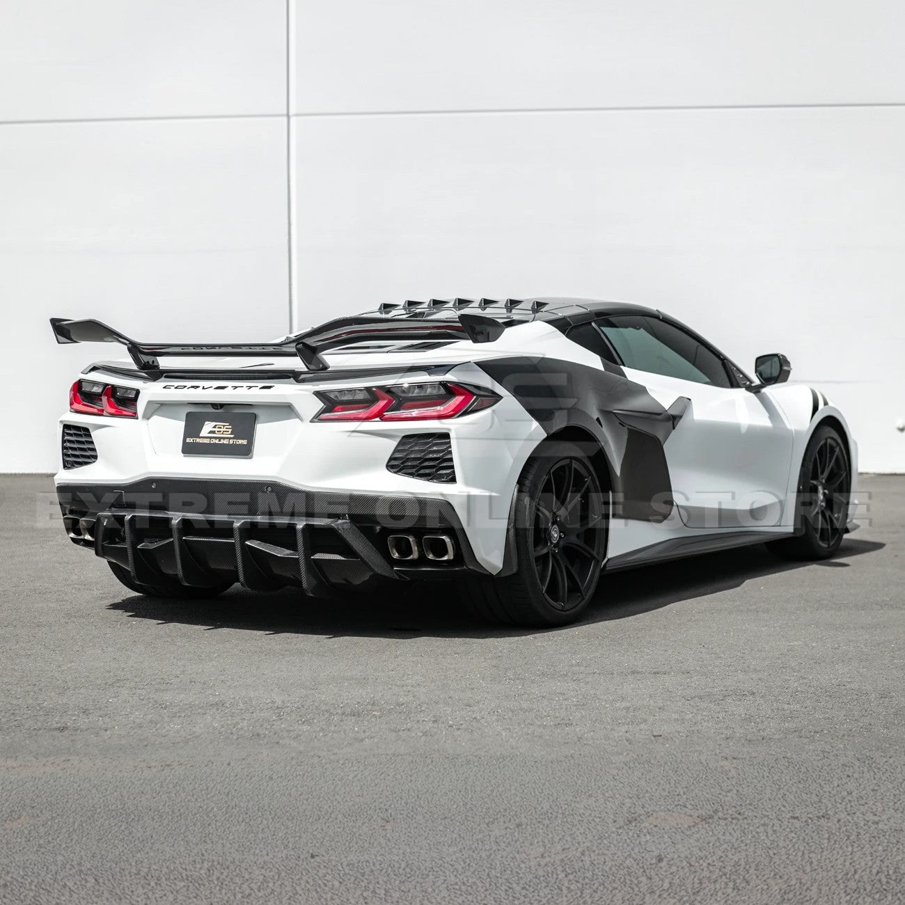 2020-Up Corvette C8 Rear Bumper Diffuser Quad Exit