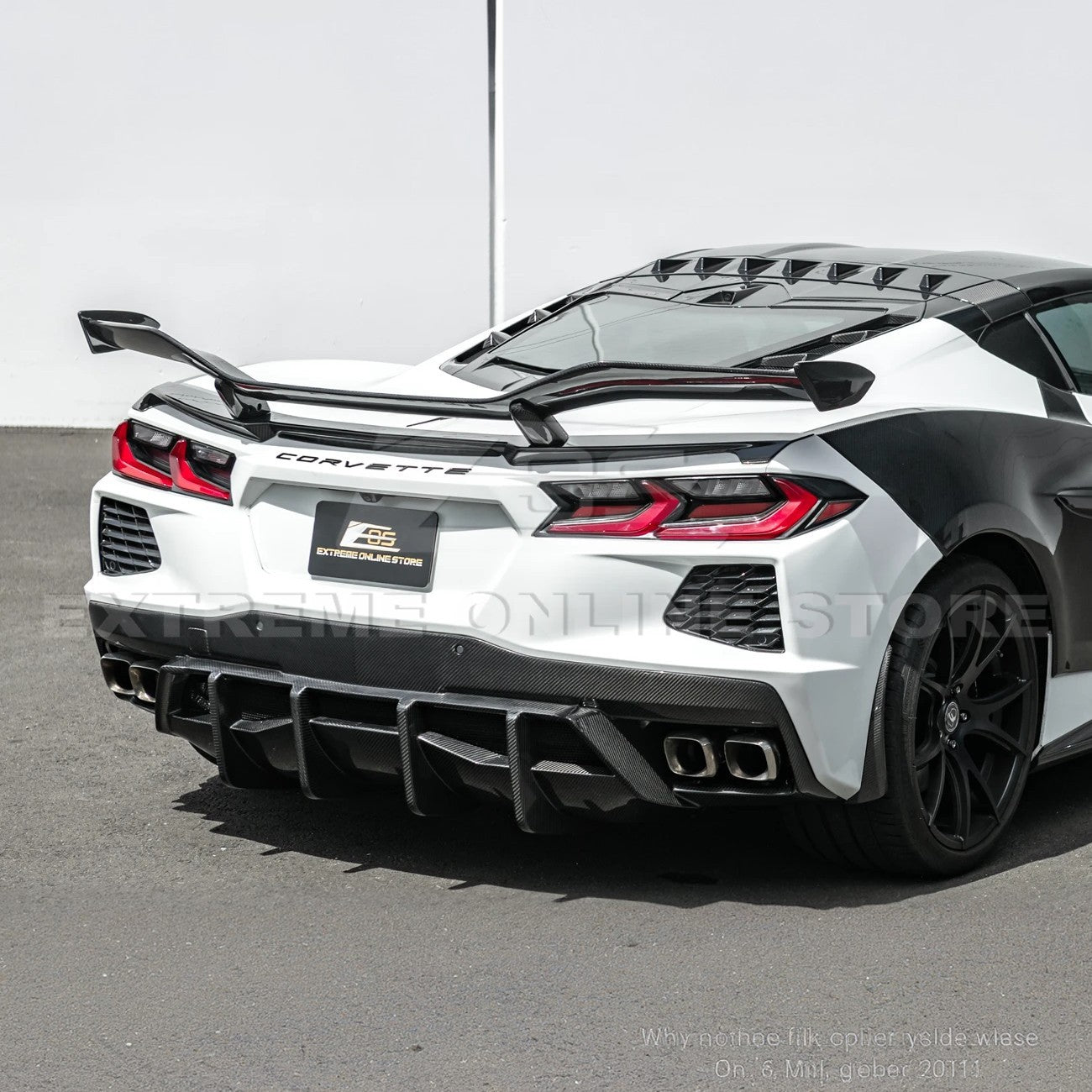 2020-Up Corvette C8 Rear Bumper Diffuser Quad Exit