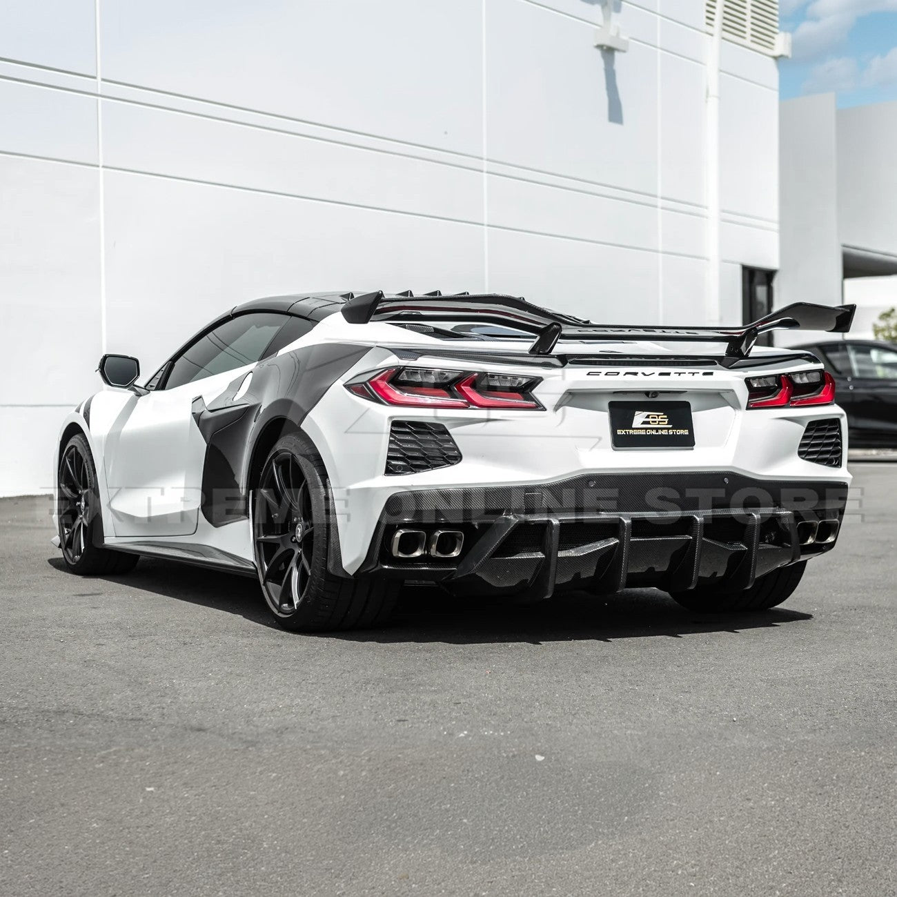 2020-Up Corvette C8 Rear Bumper Diffuser Quad Exit