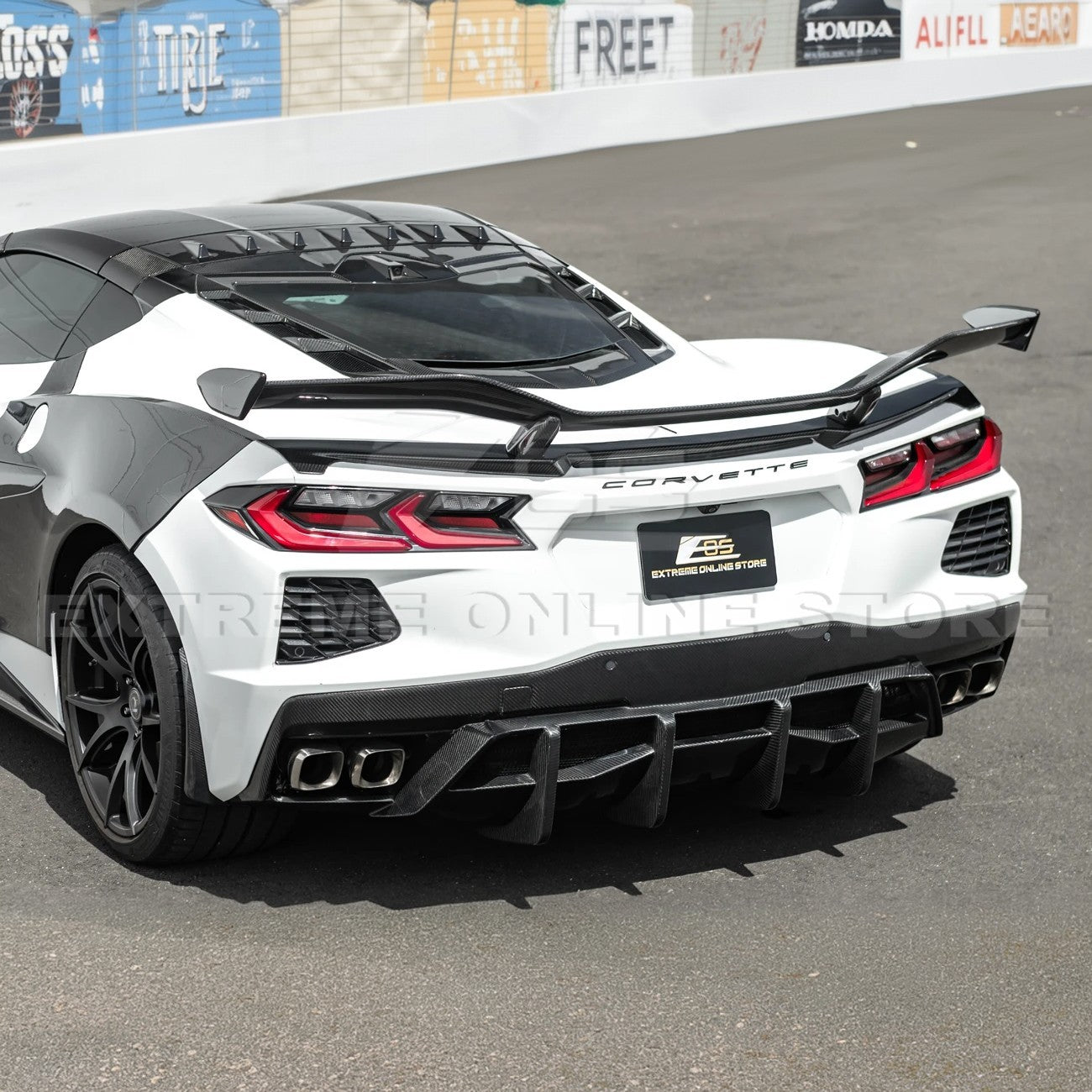 2020-Up Corvette C8 Rear Bumper Diffuser Quad Exit
