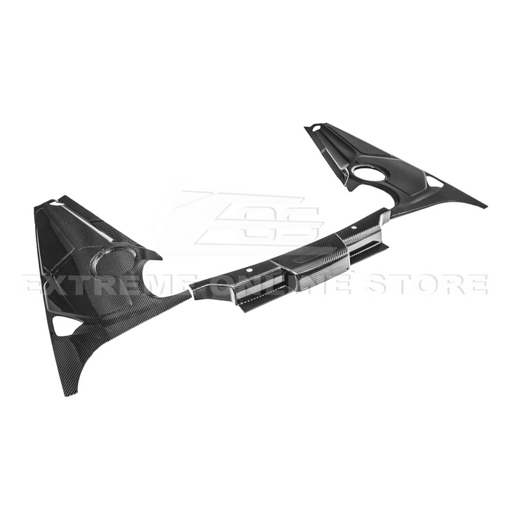 Corvette C8 DRY CARBON FIBER Coupe Engine Bay Panel Cover (3-Pieces Version)