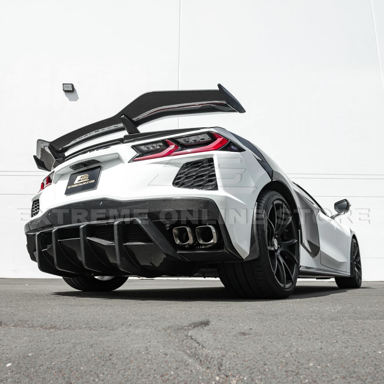 2020-Up Corvette C8 Rear Bumper Diffuser Quad Exit