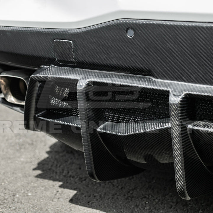 2020-Up Corvette C8 DRY CARBON FIBER Rear Bumper Diffuser Quad Exit