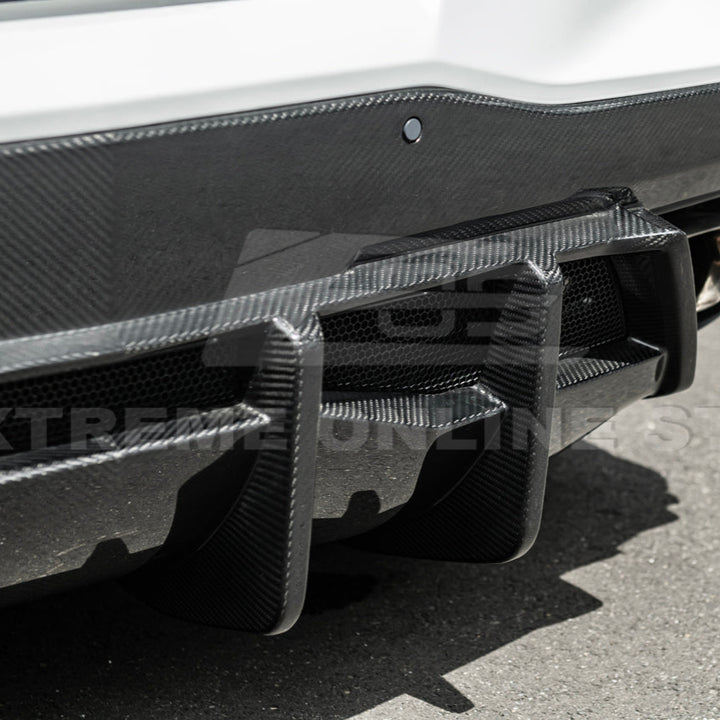 2020-Up Corvette C8 DRY CARBON FIBER Rear Bumper Diffuser Quad Exit