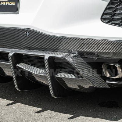 2020-Up Corvette C8 Rear Bumper Diffuser Quad Exit