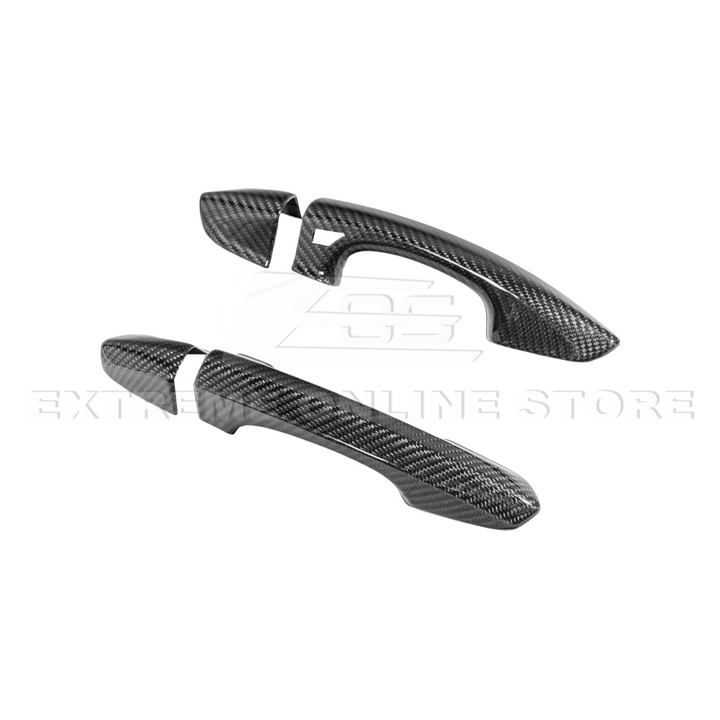 2015-23 Ford Mustang DRY CARBON FIBER Outer Door Handle Cover Set