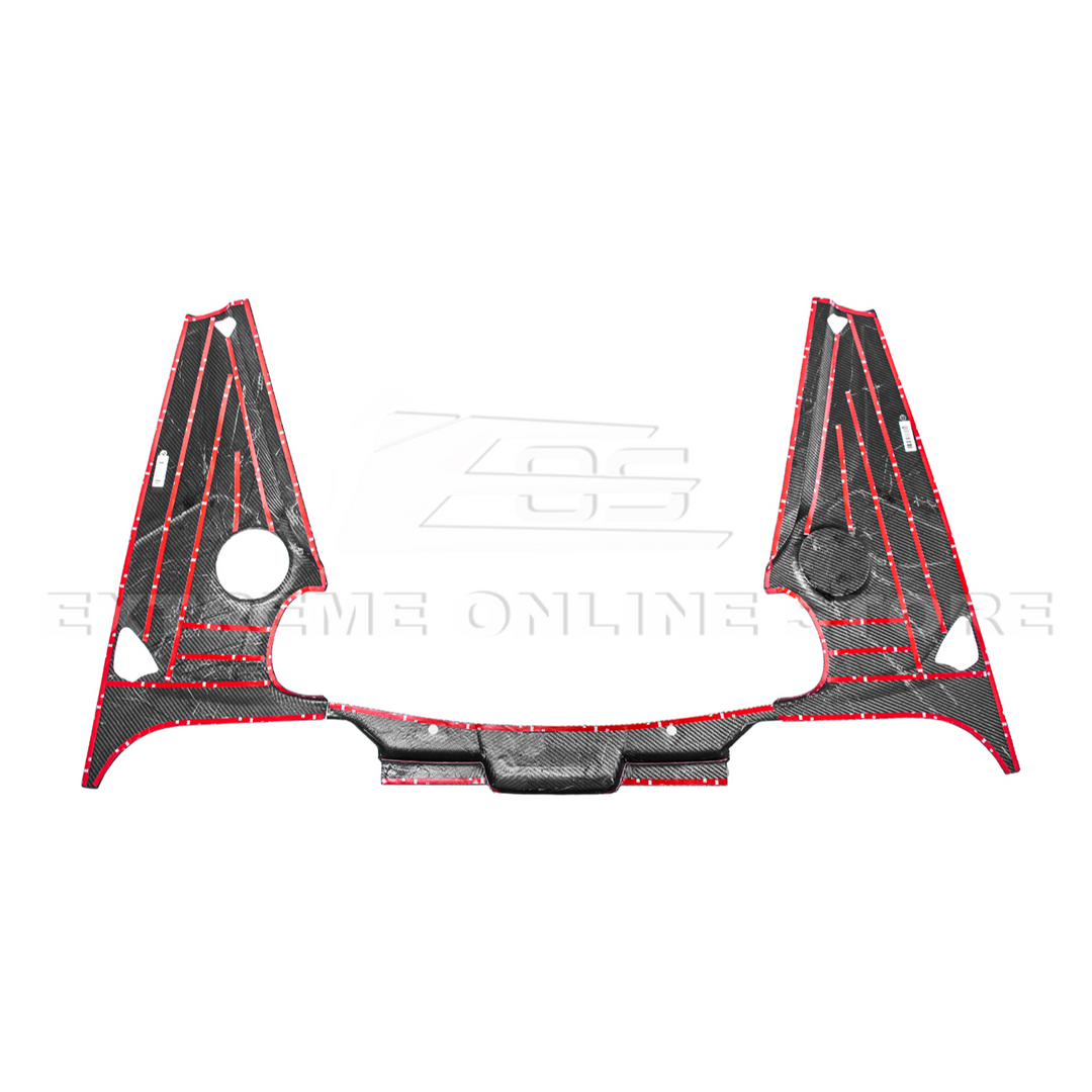 Corvette C8 DRY CARBON FIBER Coupe Engine Bay Panel Cover (3-Pieces Version)