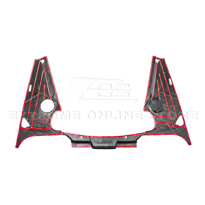Corvette C8 DRY CARBON FIBER Coupe Engine Bay Panel Cover (3-Pieces Version)