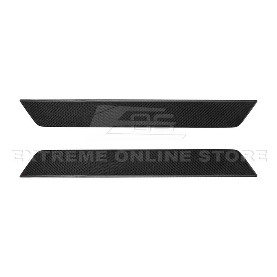 Corvette C8 DRY CARBON FIBER Side Door Sill Plate Strip Covers