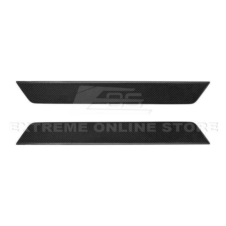 Corvette C8 DRY CARBON FIBER Side Door Sill Plate Strip Covers