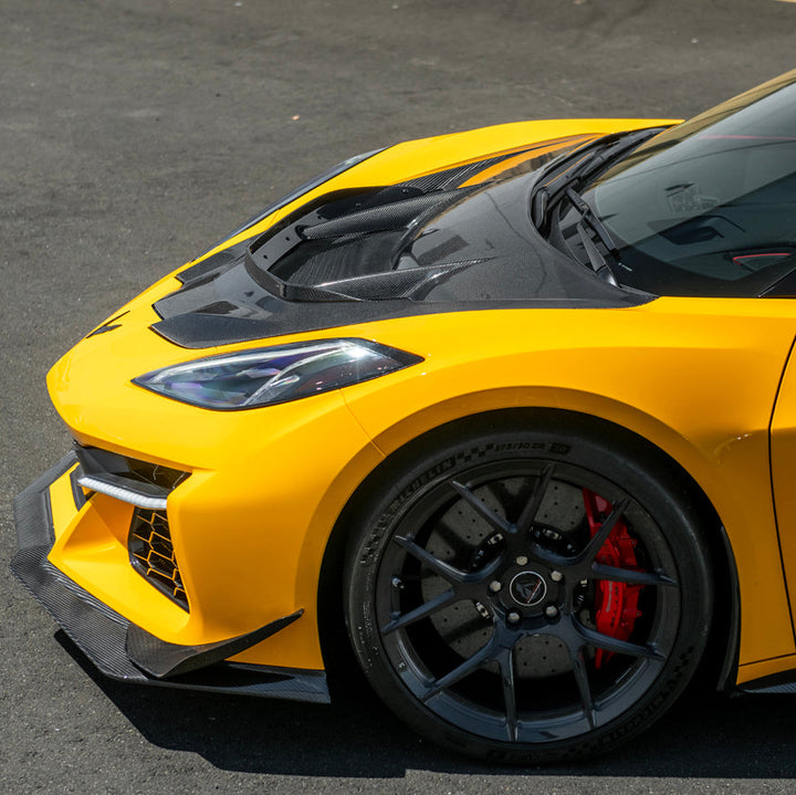 Corvette C8 Z06 | Z07 DRY Carbon Fiber Front Splitter &amp; No Drill Canards