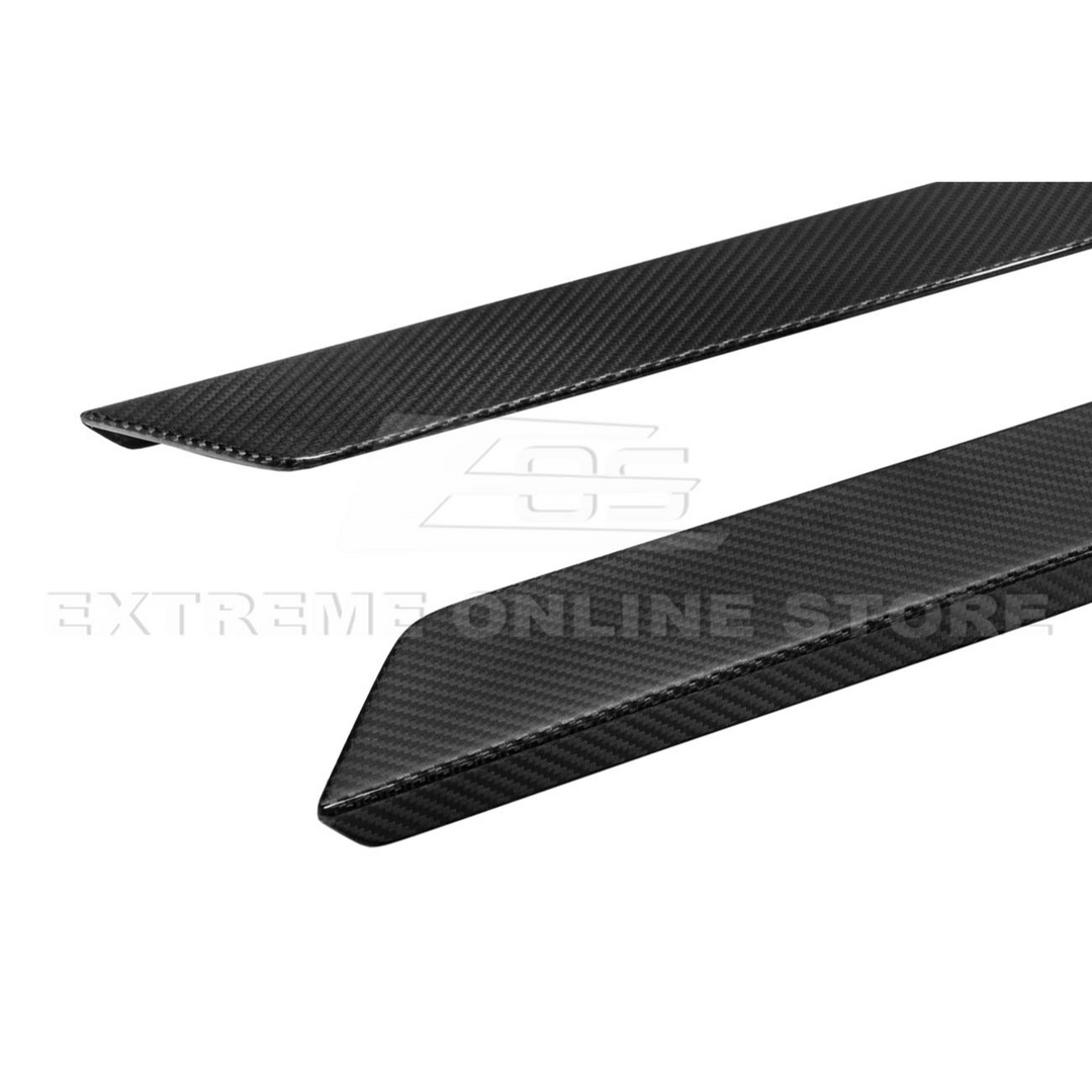 Corvette C8 DRY CARBON FIBER Side Door Sill Plate Strip Covers