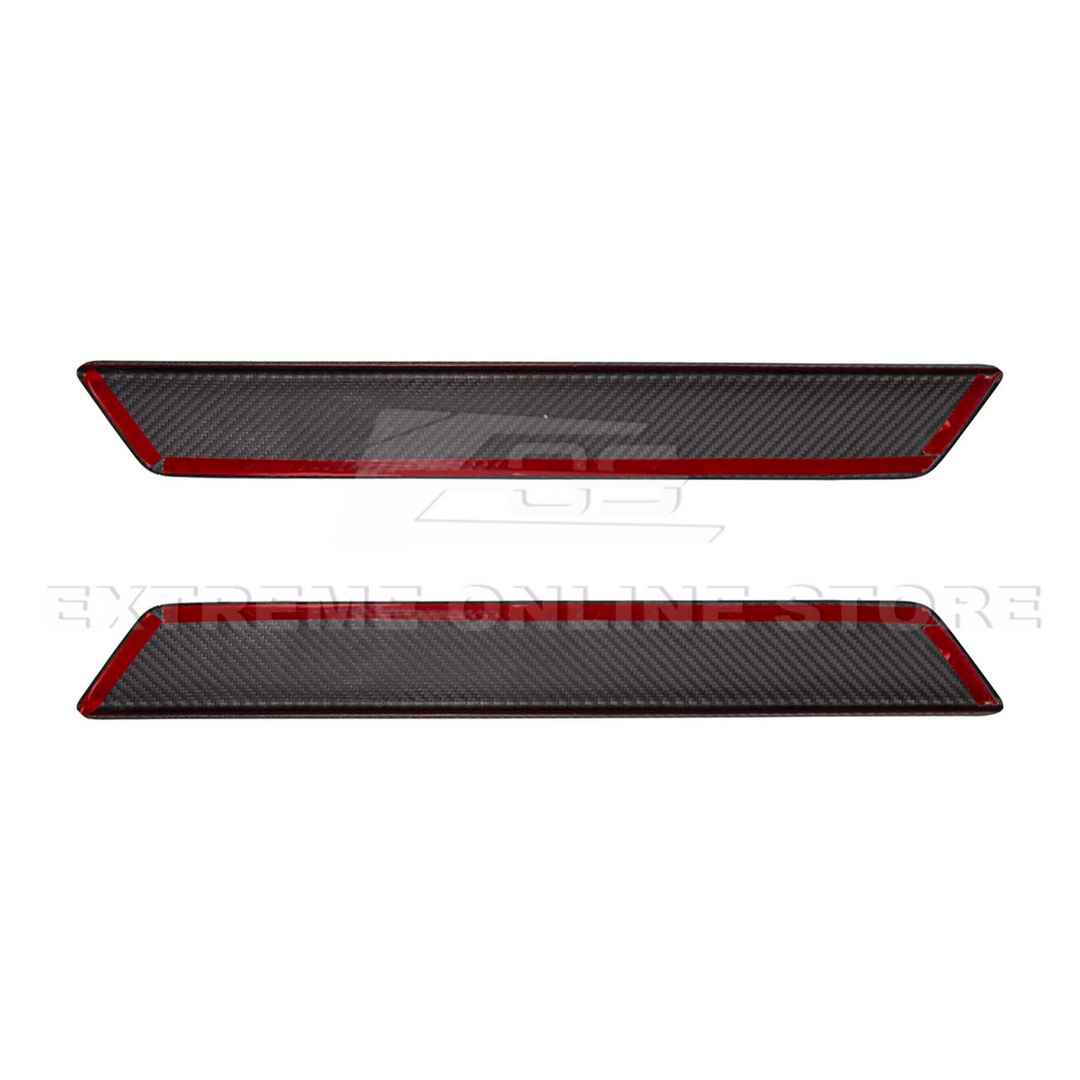 Corvette C8 DRY CARBON FIBER Side Door Sill Plate Strip Covers