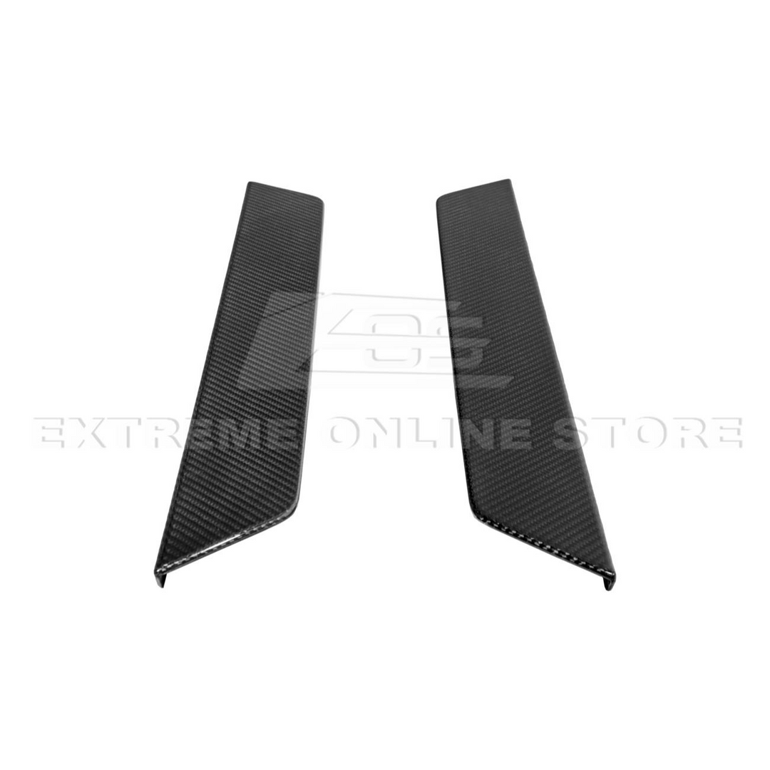 Corvette C8 DRY CARBON FIBER Side Door Sill Plate Strip Covers