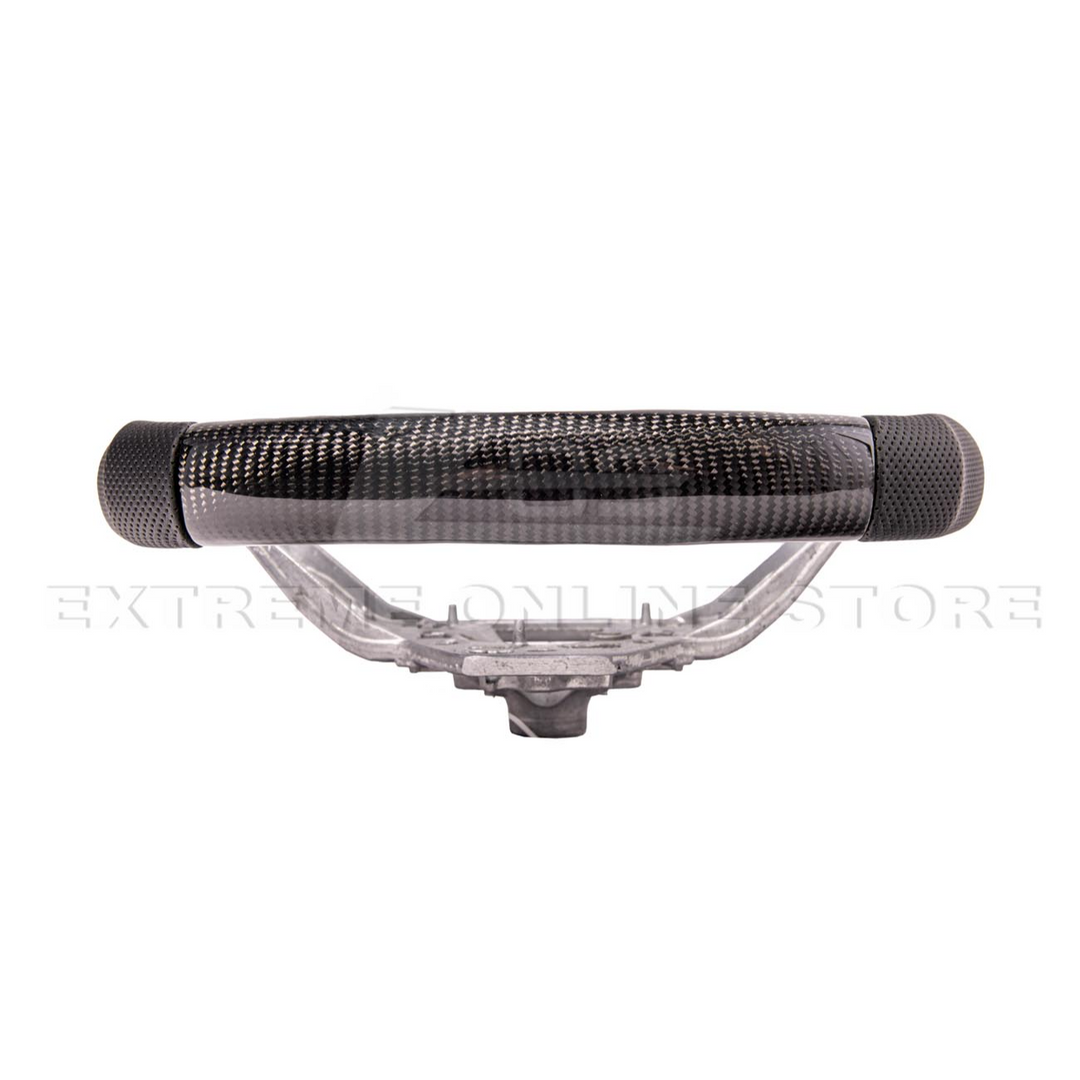 2024-Up Ford Mustang CARBON FIBER Perforated Leather Red Stripe Steering Wheel