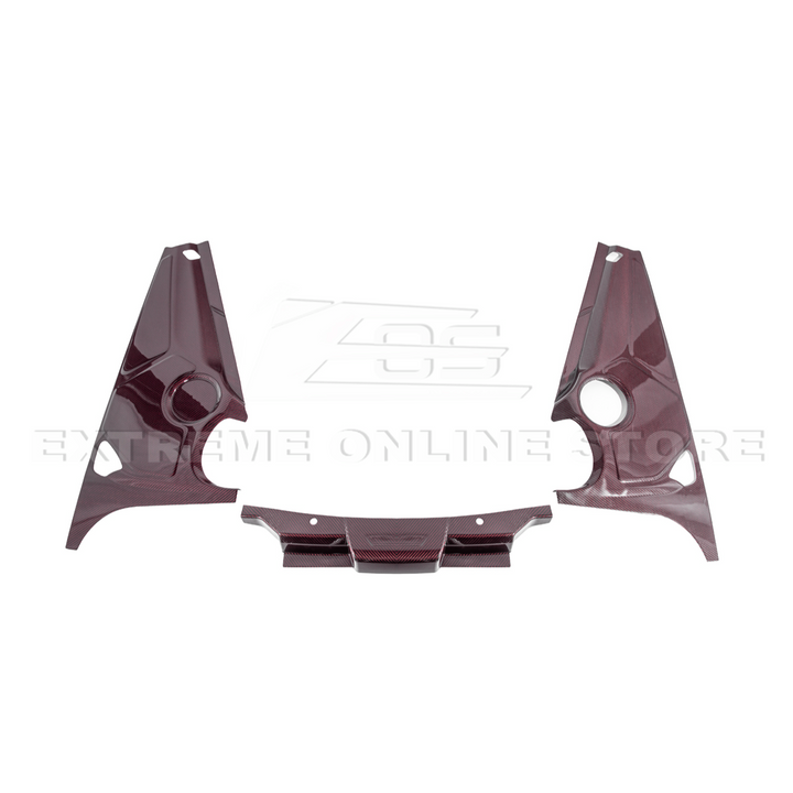 Corvette C8 DRY CARBON FIBER Coupe Engine Bay Panel Cover (3-Pieces Version)