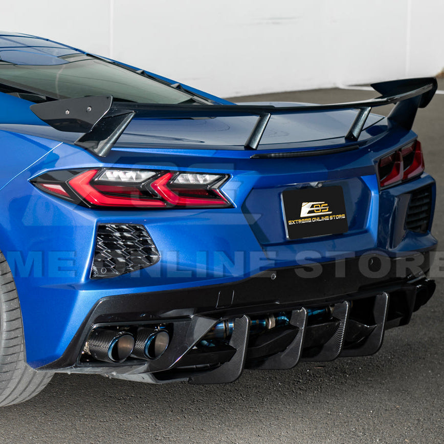 Corvette C8 Stingray DRY CARBON FIBEr Add-On Rear Diffuser Fin